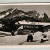 AK Postcard Rodeln, Hornschlitten Gschwandtnerbauer Garmisch Partenkirchen 1951