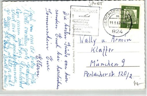 AK Postcard Rodeln, Kunstrodelbahn Königssee Zielkurve Bobbahn – Bild 2