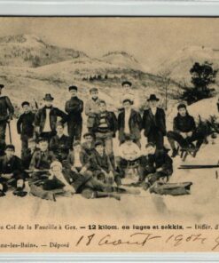 AK Postcard Rodeln, Col Faucille a Gex, luges et sekkis Divonne le Bains 1904