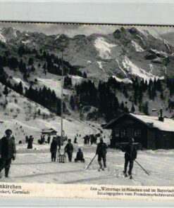 AK Postcard Rodeln, bei Partenkirchen Wintertage Skilaufen Verkehrsverein München