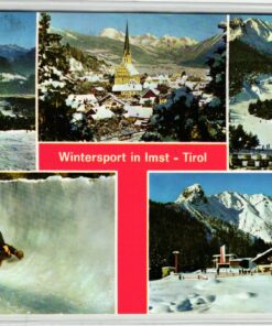 AK Postcard Rodeln, Wintersport in Imst Tirol Eiskanal Schemenlaufen