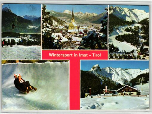 AK Postcard Rodeln, Wintersport in Imst Tirol Eiskanal Schemenlaufen
