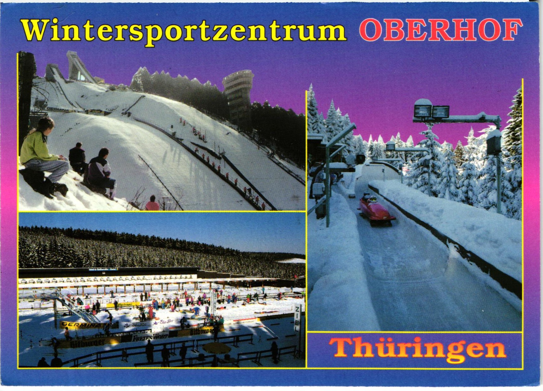 AK Postcard Bobbahn Oberhof Wintersportzentrum Thüringen