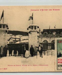 AK Postcard Ski, Gerardmer Vosges 1913 Vignette Cinderella Concourse Club Alpine Skiing