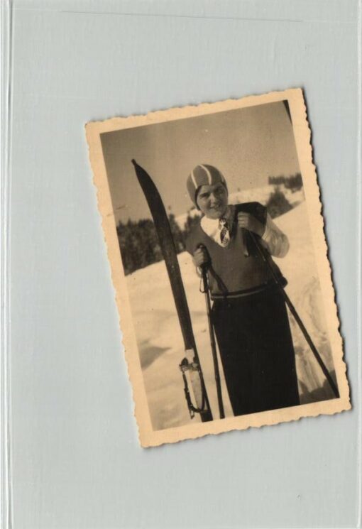 Skilaufen Bayern 6 Fotos 1944, Aufsteieg Abfaht, Brünnstein 