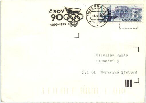 CSR Praha 1989 CSOV 1899-1989 90 Jahre Olympic Comitee CSSR Olympisches Komittee