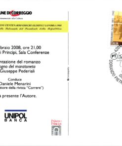 Italy, 2008 Correggio Dorando Petri 1908-2008 Maratoneta Londra Olympic Games FDC cartolina