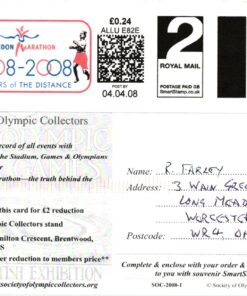 UK 2008 Dorando Petri 1908-2008 London Olympic Games Marathon 100 Years