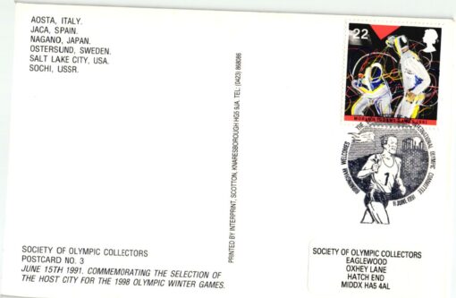 UK, Birmingham 1991 IOC Opening Session Candidate City Olympic Games 1998 Nagano SST