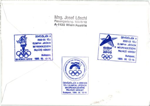 Magyar Budapest Olympafila 1995 Olympic Comittee Candidate City 2002 Ungarn Olympia – Bild 2