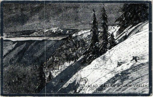 USA Postcard Silver Olympic Games 1960 Skiing Squaw Valley Head Wall, Olympia