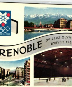France Grenoble 1968 Olympic Games, Postcard Ice Hockey Olympiques d'Hiver
