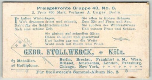 Stollwerck - Schlittschuh Läufer Eisläufer Ice Skating Gruppe 43 Nr. 6 – Bild 2