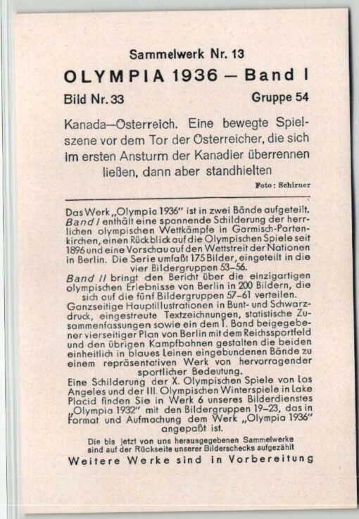 SAMMELWERK - Olympia 1936 10 Bilder Olympic Games Garmisch Partenkirchen Eishockey Hockey – Bild 16