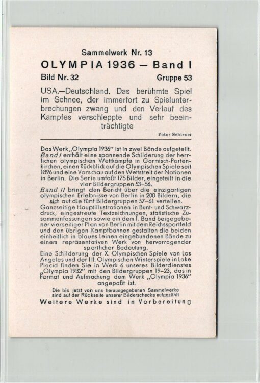 SAMMELWERK - Olympia 1936 10 Bilder Olympic Games Garmisch Partenkirchen Eishockey Hockey – Bild 2