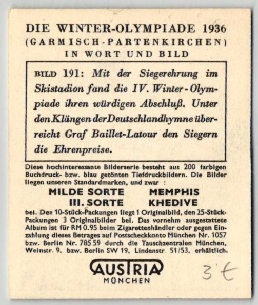 AUSTRIA München - Olympia 1936 10 Bilder Olympic Games Garmisch Partenkirchen Eröffnung Siegerehrung – Bild 20