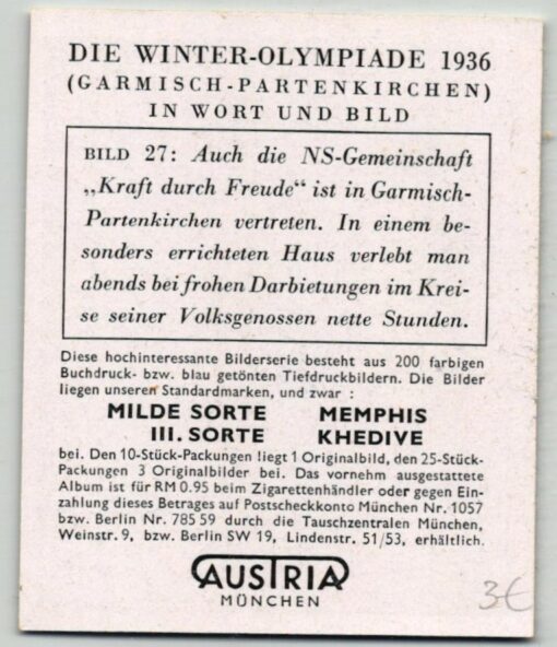 AUSTRIA München - Olympia 1936 31 Bilder Olympic Games Garmisch Partenkirchen farbe – Bild 28