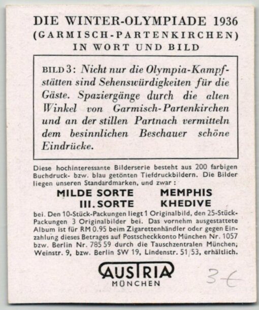 AUSTRIA München - Olympia 1936 31 Bilder Olympic Games Garmisch Partenkirchen farbe – Bild 26