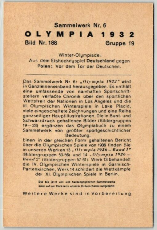 Sammelwerk - Eishockey Garmisch Partenkirchen 1936 Olympic Games Olympia – Bild 2