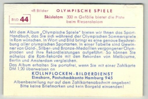 KÖLLNFLOCKEN - Olympische Spiele Ski Slalom 1960 Skiiing – Bild 2