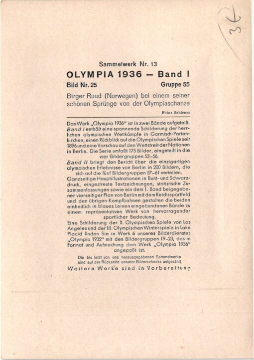 Sammelwerk - Olympia Garmisch Partenkirchen 1936 14 Bilder Olympic Games Hockey – Bild 10