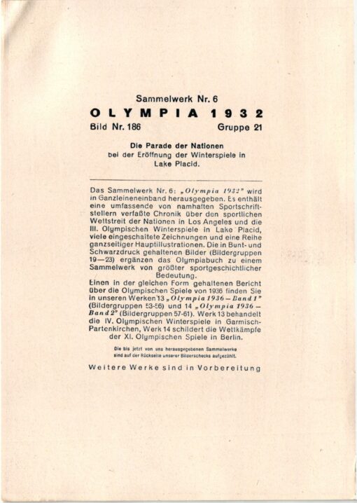Sammelwerk - Lake Placid 1932 Olympic Games Olympia Ice Hockey, Bob – Bild 2