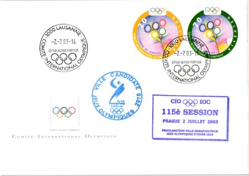 Helvetia Lausanne 2003 115 IOC Session Olympic Winter Games 2010 PyeongChang Ville Candidate City