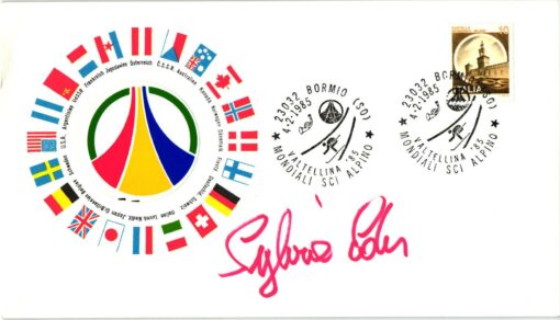 Italy Bormio 1985 Mondiali sci alpino Sylvia Eder Ski Alpin Autogramm Silber Kombination