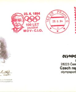 CSR Praha 1994 Pierre de Coubertin 1894 100 Jahre IOC EMA Olympia MST Red Meter
