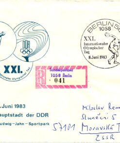 DDR Berlin 1983 XXI. Internationaler Olympischer Tag Reko Sonderpostamt Diskus