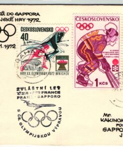 CSSR Sapporo 1972 Olympic Games, Praha-Sapporo Sonderflug Air Mail Olympic Village Par Avion 