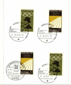 Deutschland, München 1972 Olympische Spiele Gedenkblatt 16 SST Olympic Games
