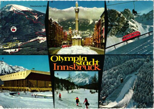 Österreich, Innsbruck 1976 Olympic Winter Games, Ansichtskarte SST Olympisches Dorf Olympische Winterspiele – Bild 2