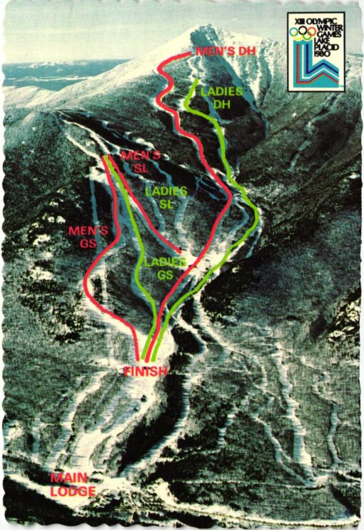 USA 1980, Olympic Games Lake Placid Postcard Ski alpin Autogramm – Bild 2
