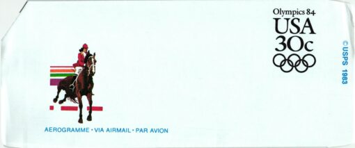 USA 1984, Los Angeles Olympic Games, Aerogramme Airmail Equestrian Events Reiten, Olympische Spiele