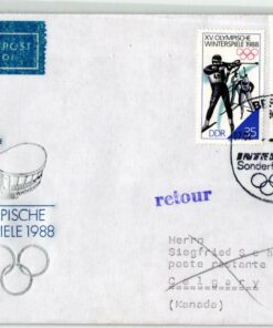 DDR, Calgary 1988, Olympic Winter Games, Interflug Par Avion, Sonderflug Berlin Canada Olympische Spiele