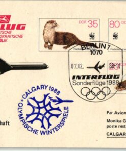 DDR, Calgary 1988, Olympic Winter Games, Interflug Par Avion, Sonderflug Nationalmannschaft nach Canada Olympische Spiele