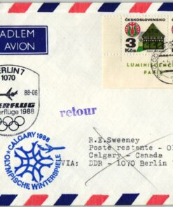 CSSR, Calgary 1988, Olympic Winter Games, Interflug Par Avion, Sonderflug nach Canada Olympische Spiele