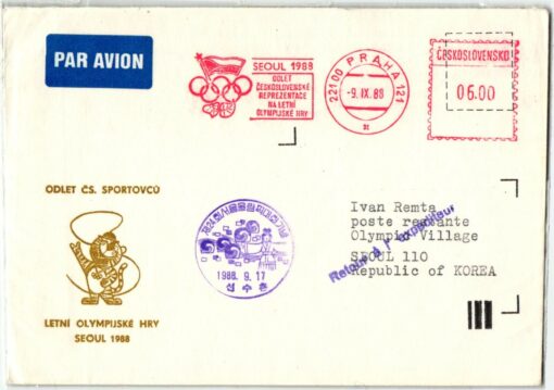 CSSR, Seoul 1988, Olympic Games, Praha METER / EMA CELEBRATIONS OF OLYMPIONIANS Olympische Spiele