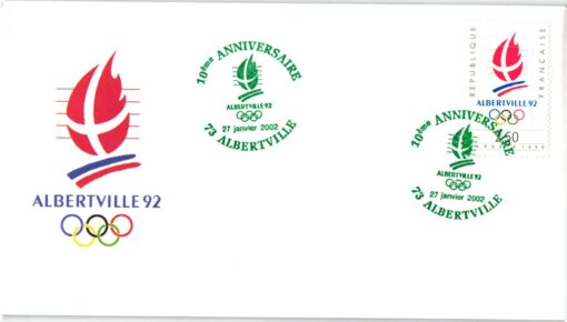 France, Albertville 1992, Olympic Winter Games, 3 Briefe SST in 3 Farben 10eme Anniversaire , Olympische Spiele – Bild 4