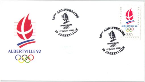 France, Albertville 1992, Olympic Winter Games, 3 Briefe SST in 3 Farben 10eme Anniversaire , Olympische Spiele – Bild 2