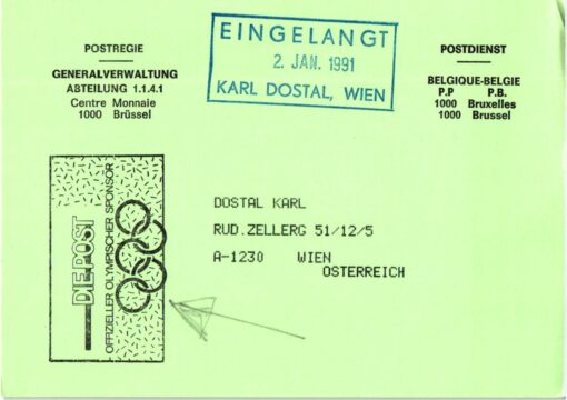 Belgie, Albertville 1992, Olympic Winter Games, Offizieller Olympischer Sponsor , Olympische Spiele
