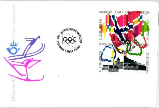 Norge Lillehammer 1994, Olympic Winter Games, Olympia Fahne, Olympic Flag , Olympische Spiele