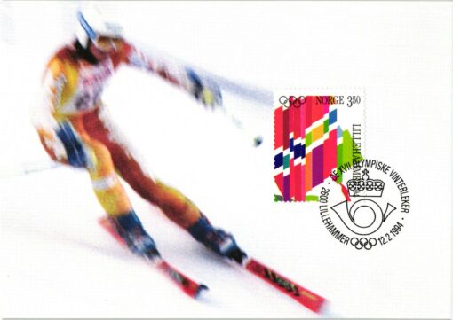Norge Lillehammer 1994, Olympic Winter Games, Olympia Fahne, Set Maximumkarte 1-6 – Bild 5
