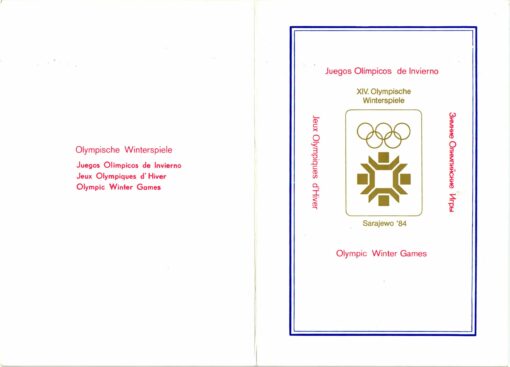 Jugoslawien, Sarajewo 1984 Olympic Winter Games, Gedenkblatt, Olympische Spiele – Bild 2