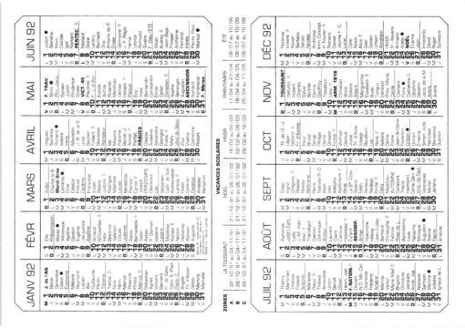 France, Albertville 1992, Olympic Winter Games, Kalender La Poste Calendar Olympische Spiele – Bild 2