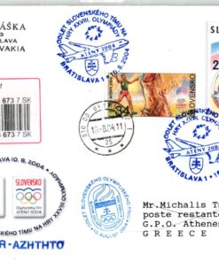 Slovensko 2004, Olympic Games, Olympic Team Bratislava-Athen Air Mail Reko Retour