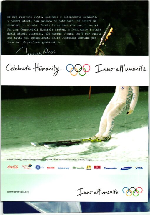 Italy 2006, Olympic Winter Games, Celebrate Humanity Partners Giochi olimpici Torino 3 Postcards Sponsor