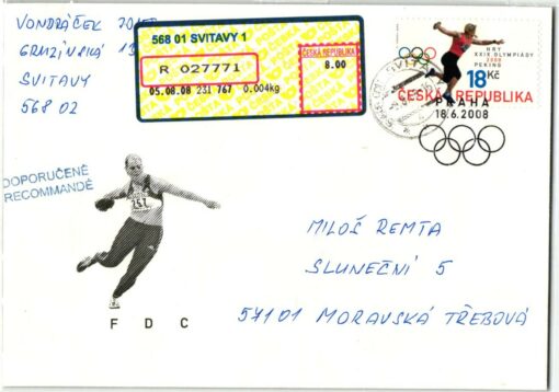 Ceska Praha Beijing 2008, Air Mail, Olympic Flight Games Praha Peking