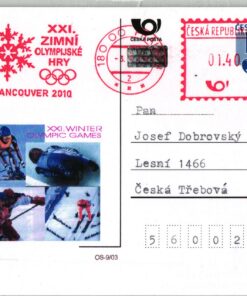 Ceska Praha 8 MWST Postcard Olympic Winter Games Vancouver 2010 Red Meter EMA